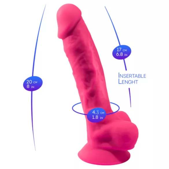 Silexd - vibratore realistico con testicoli e ventosa - telecomando - rosa