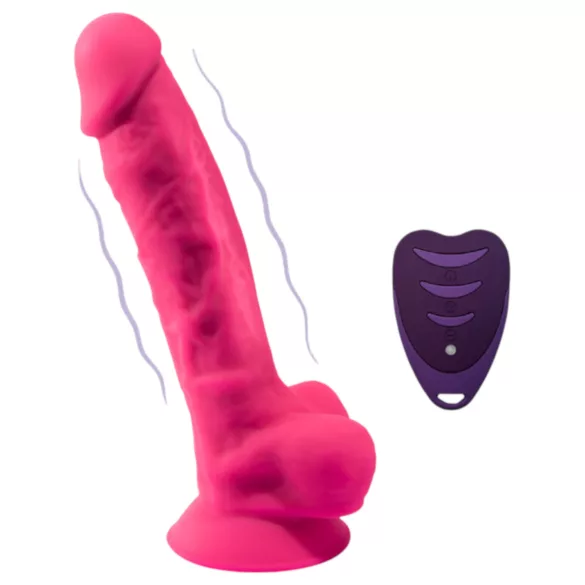 Silexd - vibratore realistico con testicoli e ventosa - telecomando - rosa