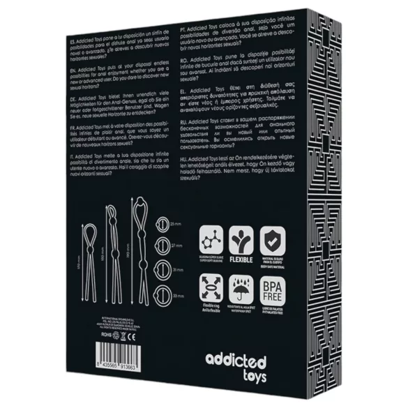 Addicted Toys - set anelli fallici in silicone - 7 pezzi - nero