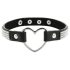 Coquette – Girocollo nero con ciondolo a cuore e strass
