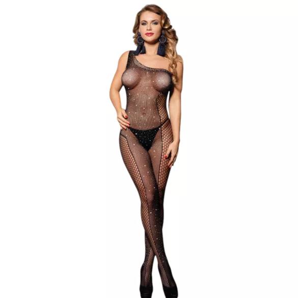 Subblime 952037 - tuta nera a rete con strass (S-L)