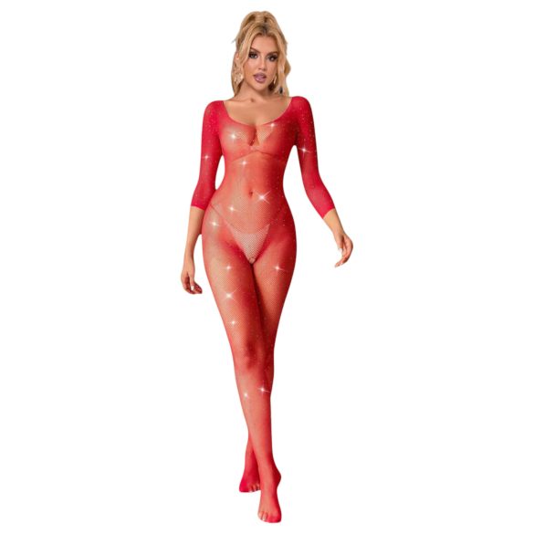 Subblime 952419 - tuta brillante con strass - (rosso) - S-L