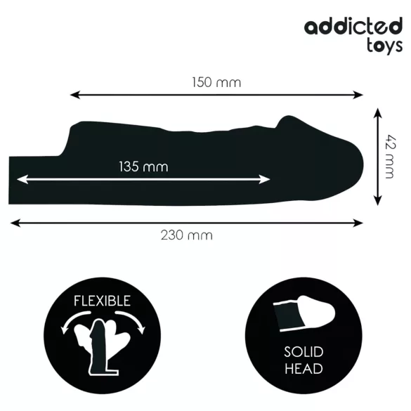 Addicted Toys - guaina per pene con anello per testicoli - 23cm trasparente