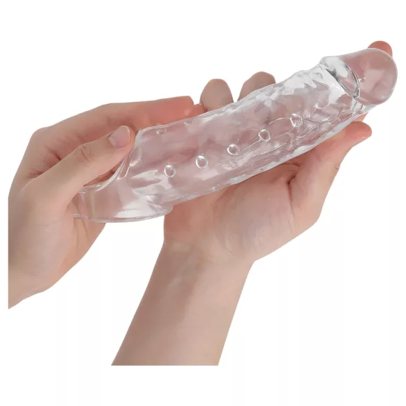 Addicted Toys - guaina per pene con anello per testicoli - 23cm trasparente