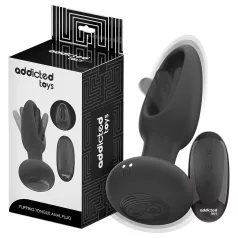 Addicted Toys - vibratore anale con lingua rotante - nero