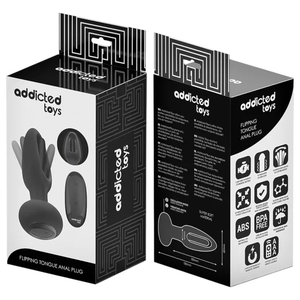 Addicted Toys - vibratore anale con lingua rotante - nero
