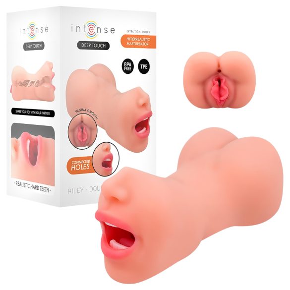 Intense Deep Touch Riley - bocca e vagina realistica masturbatore (naturale)