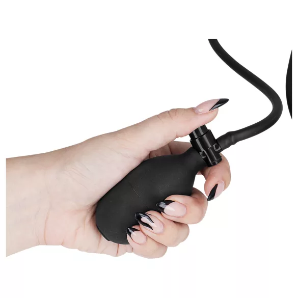 Feticismo - collare gonfiabile con guinzaglio (nero)