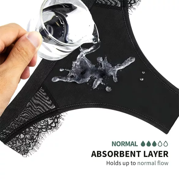 Adalet Flora Normal - slip mestruale assorbente - nero - L
