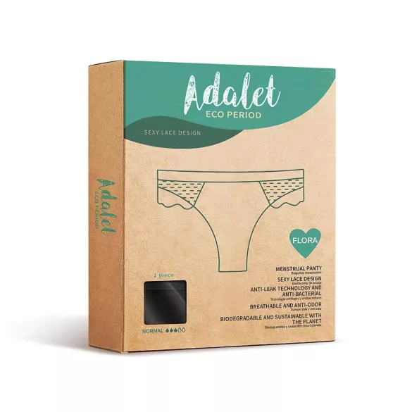 Adalet Flora Normal - slip mestruale assorbente - nero - L