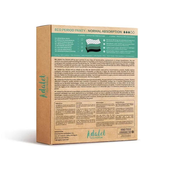 Adalet Flora Normal - slip mestruale assorbente - nero - L