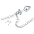 LateToBed - set bondage con manette e plug anale - metallo argento