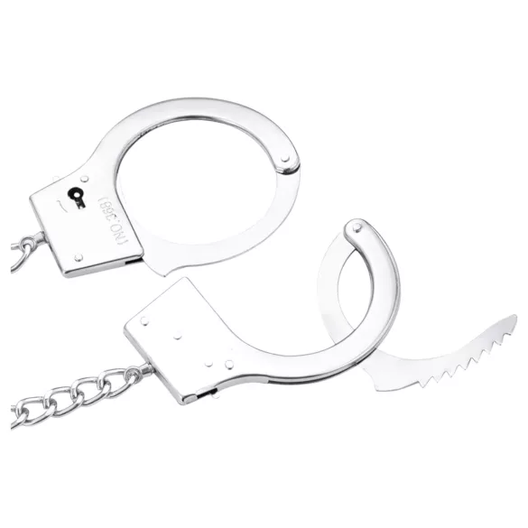 LateToBed - set bondage con manette e plug anale - metallo argento
