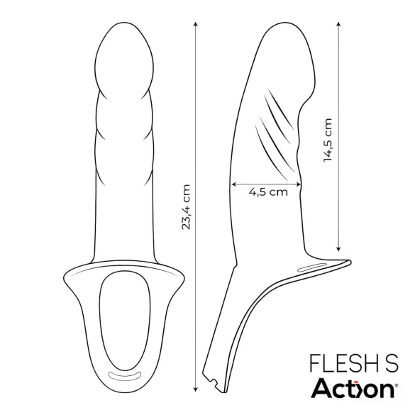 Action - Strap on con dildo cavo indossabile - colore naturale