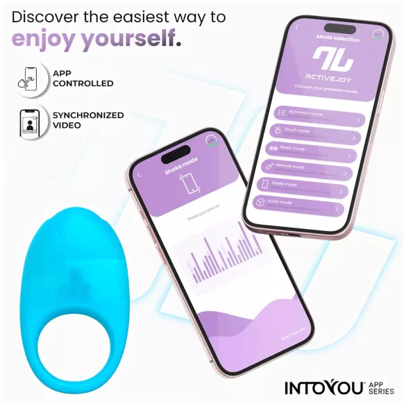 INTOYOU Ringo - anello fallico vibrante intelligente con app (blu)
