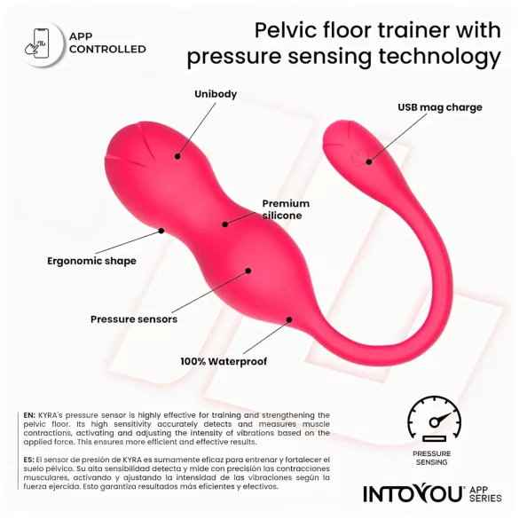 INTOYOU Kyra Pelvic - palline kegel vibratorie smart duo - silicone rosa