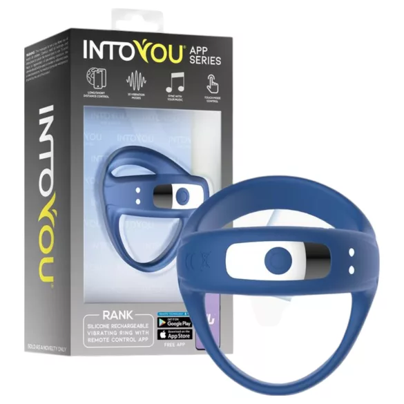 INTOYOU - anello fallico vibrante intelligente - silicone blu
