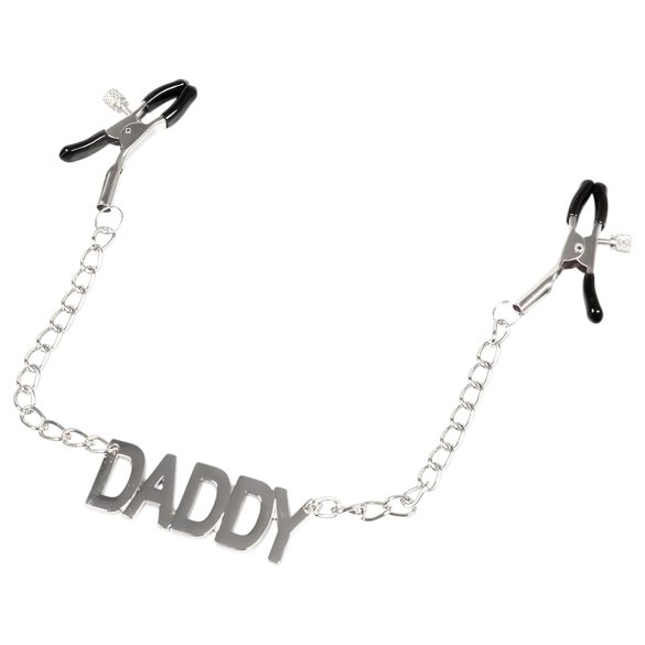 LateToBed Daddy - clip per capezzoli - metallo argento