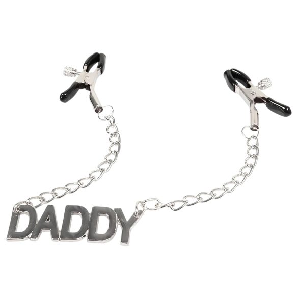 LateToBed Daddy - clip per capezzoli - metallo argento