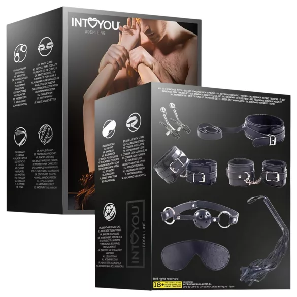 INTOYOU - kit BDSM per principianti - 7 pezzi - nero