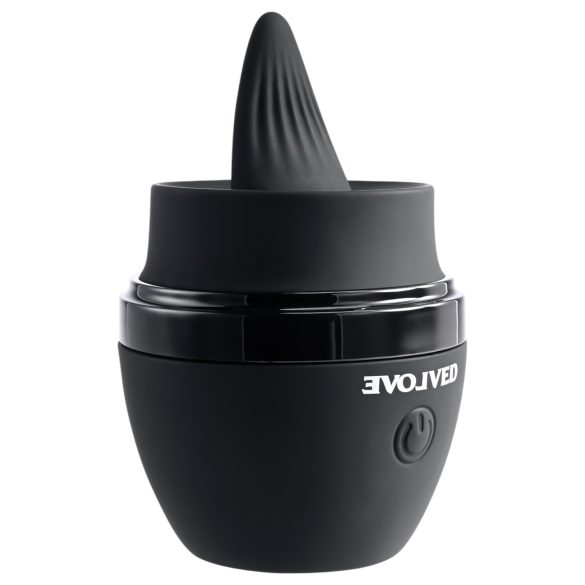 Evolved - vibratore clitorideo ricaricabile con lingua - silicone nero