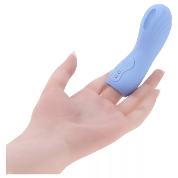 Evolved - vibratore per dita testurizzato - silicone blu