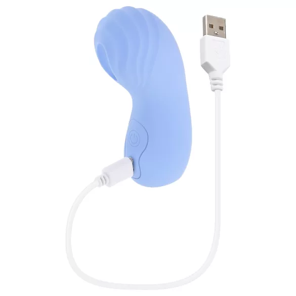 Evolved - vibratore per dita testurizzato - silicone blu