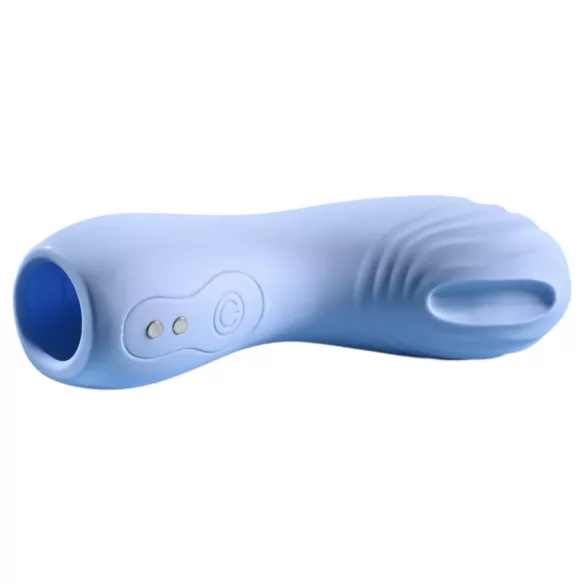 Evolved - vibratore per dita testurizzato - silicone blu