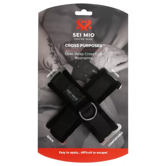 Sei Mio - manette incrociate - pelle nera