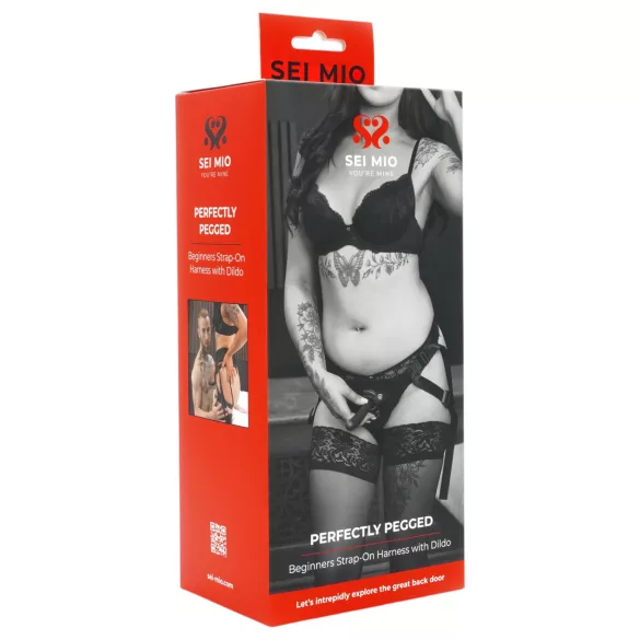 Sei Mio - dildo con imbracatura - 12,5 cm - nero