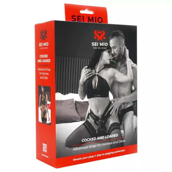 Sei Mio - dildo indossabile con imbracatura - 15 cm (nero)