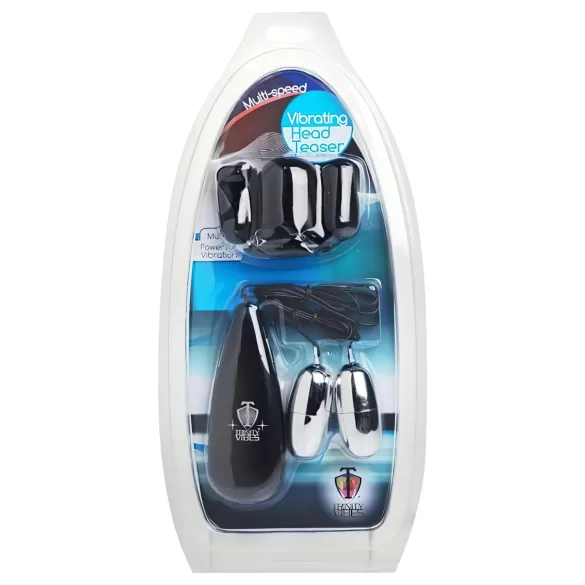 Trinity - vibratore glande con due anelli - silicone nero argento