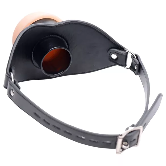 Master Series - bavaglio bocca - forma vagina - silicone naturale