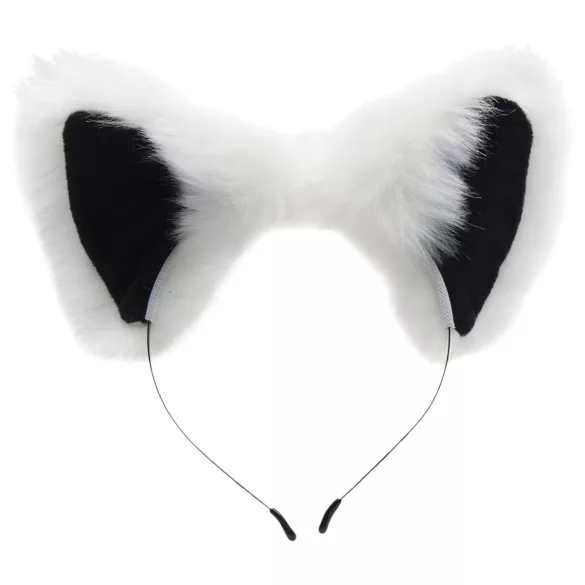 TAILZ - plug anale con coda volpe e cerchietto - nero bianco