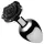 Booty Sparks Black Rose - plug anale in alluminio (argento-nero)