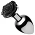 Booty Sparks Black Rose - plug anale in alluminio (argento-nero)