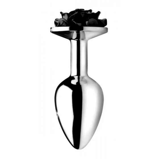 Analdildo in Alluminio Booty Sparks Black Rose - 79g (Argento-Nero)