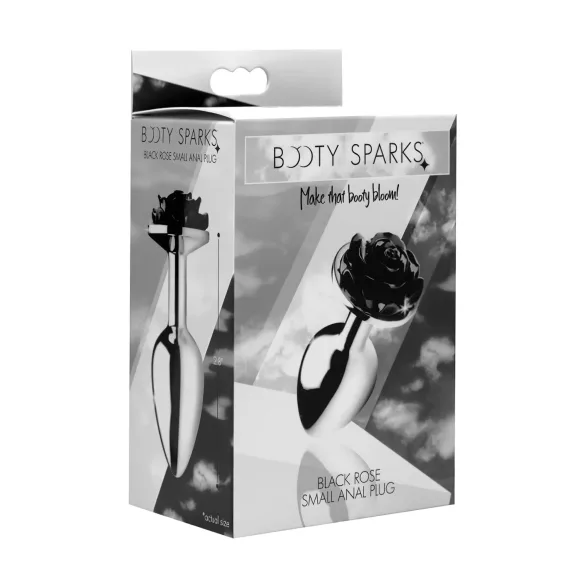 Booty Sparks Black Rose - plug anale in alluminio (argento-nero)
