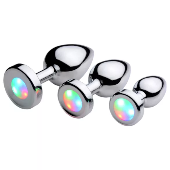 Booty Sparks - plug anale luminoso - misura media - argento