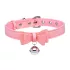 Master Series Golden Kitty - collare con campanello e fiocco - rosa