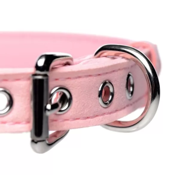 Master Series Golden Kitty - collare con campanello e fiocco - rosa