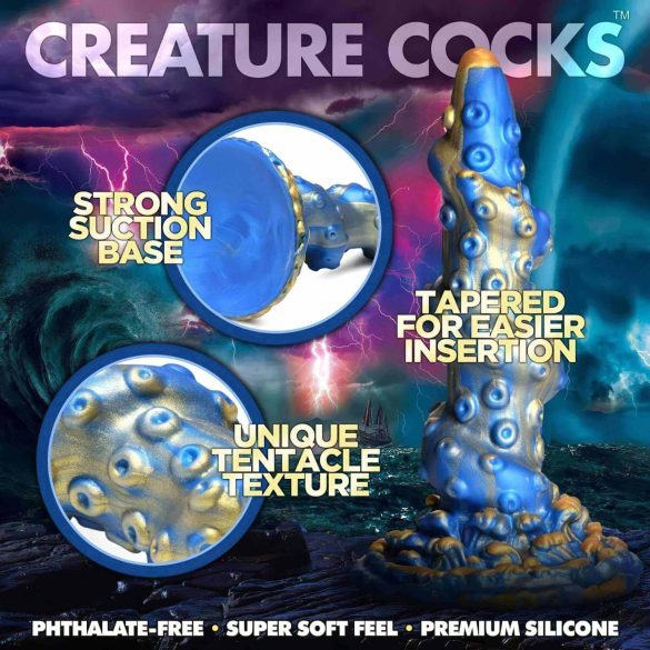 Creature Cocks Kraken - dildo tentacolo spirale - 21cm oro blu
