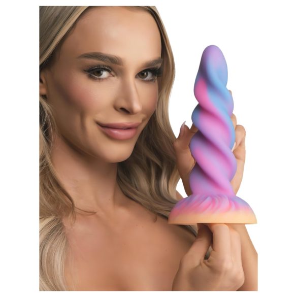 Creature Cocks Moon Rider - dildo unicorno luminoso - silicone viola rosa