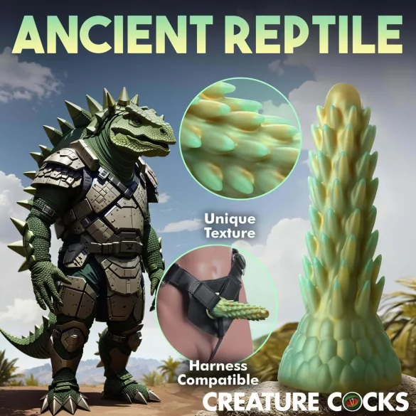 Creature Cocks Stegosaurus - dildo realistico - 20 cm - silicone verde