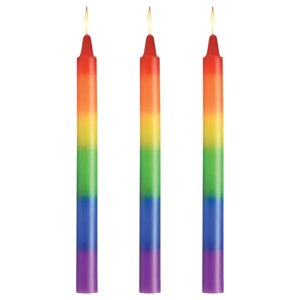 XR Brands - candela per il corpo BDSM - arcobaleno (3 pz)