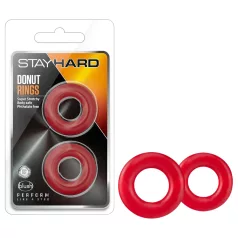 Stay Hard - set anelli fallici - silicone rosso