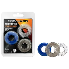   Stay Hard - set anelli fallo vari - silicone colorati - 3 pezzi