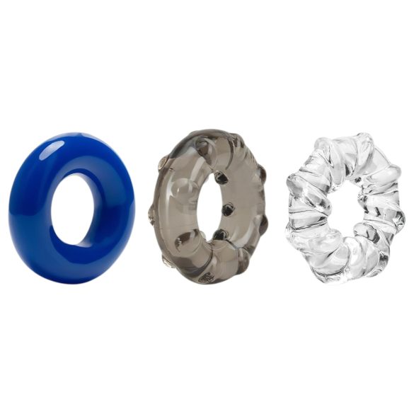 Stay Hard - Set di anelli penieni - 3pz (colorati)