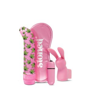 Coniglietto Stoner Budz - Set vibratore per punto G (4 pezzi) - rosa