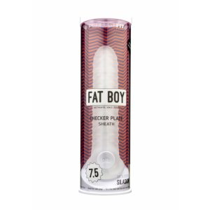 Fodero Stimolante a Onde Fat Boy - Penienvelopante (19cm) - Bianco Latte